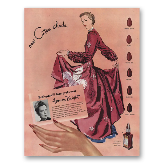 1945 Cutex Nail Polish Honor Bright Vintage Magazine Print Ad