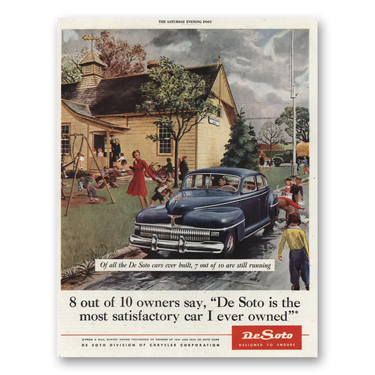 1945 DeSoto 8 Out of 10 Owners Vintage Magazine Print Ad