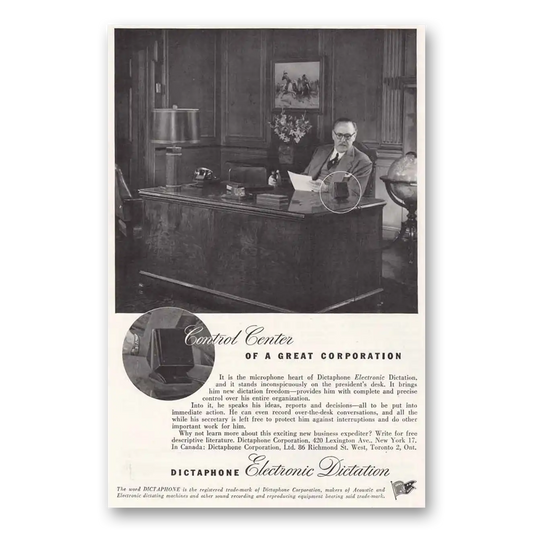 1945 Dictaphone Electronic Dictation Control Center Vintage Magazine Print Ad