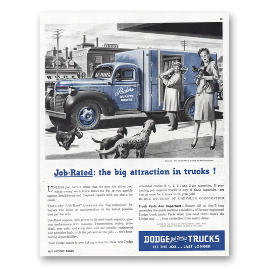 1945 Dodge Trucks Big Attraction Vintage Magazine Print Ad