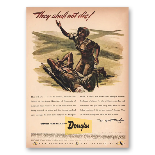 1945 Douglas They Shall Not Die Vintage Magazine Print Ad