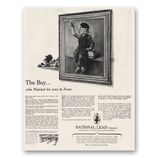 1945 Dutch Boy Paint Boy Who Painted His Way to Fame Vintage Magazine Print Ad