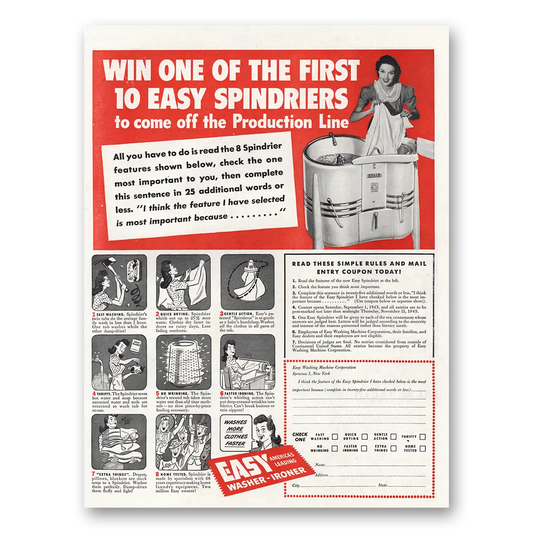 1945 Easy Washing Machine Win One of the First Vintage Magazine Print Ad