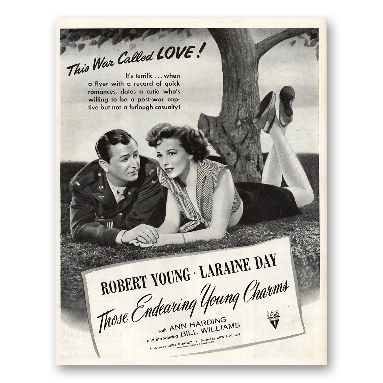 1945 Those Endearing Young Charms Movie Promo Robert Young Vintage Magazine Print Ad