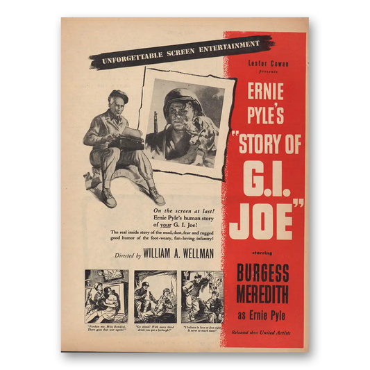 1945 Ernie Pyles Story of GI Joe Burgess Meredith Vintage Magazine Print Ad