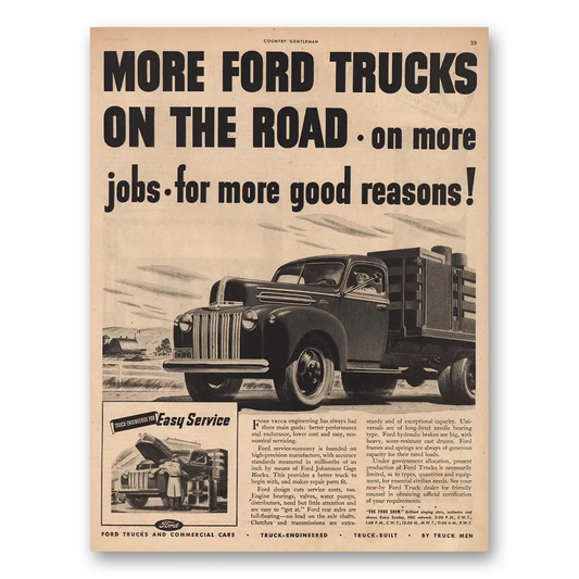 1945 Ford Trucks More Ford Trucks On the Road Vintage Magazine Print Ad