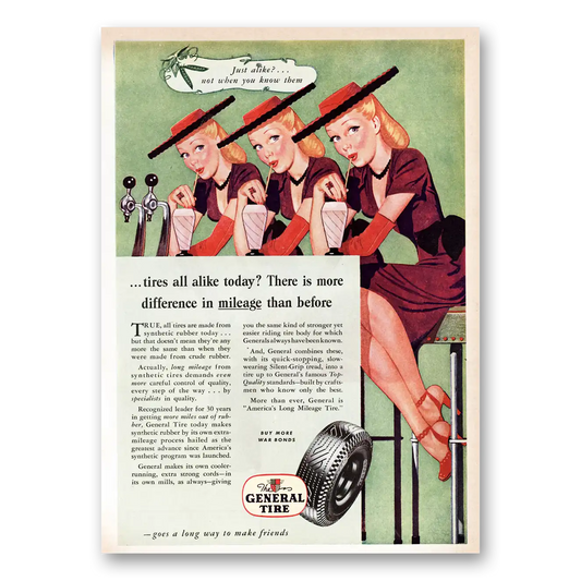 1945 General Tire All Alike Today Vintage Magazine Print Ad