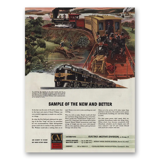 1945 GM Diesel Power Sample of New and Better Vintage Magazine Print Ad