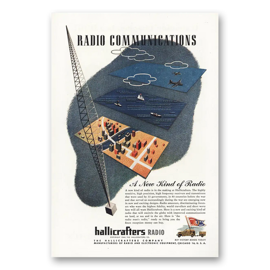 1945 Hallicrafters Radio Communications Vintage Magazine Print Ad