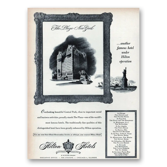 1945 Plaza Hotel Another Famous Hotel Vintage Magazine Print Ad