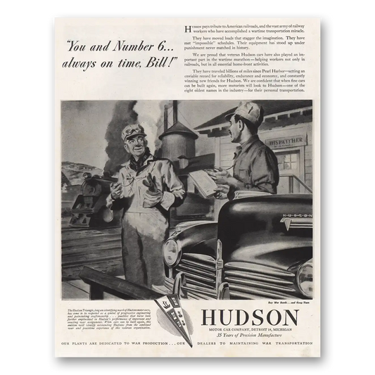 1945 Hudson Motor Car You and Number 6 Bill Vintage Magazine Print Ad