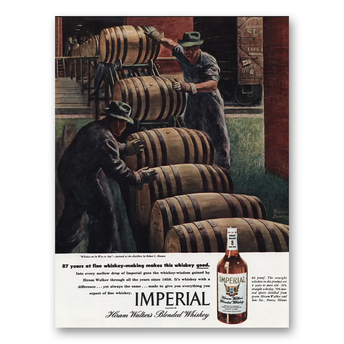 1945 Imperial Whiskey Whiskey On Its Way Vintage Magazine Print Ad