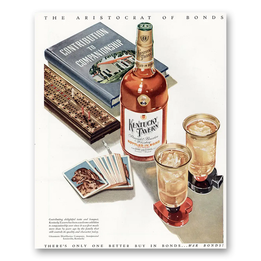 1945 Kentucky Tavern Whiskey Contribution to Companionship Vintage Magazine Print Ad