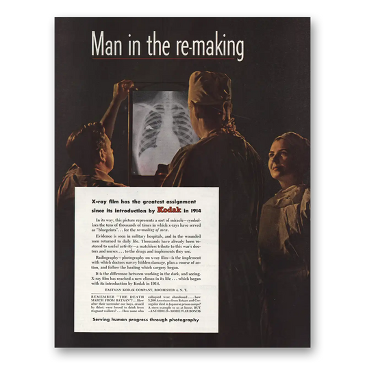 1945 Kodak Man In the Remaking Xray Vintage Magazine Print Ad