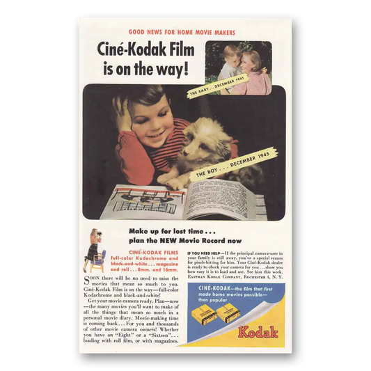 1945 Kodak Film Baby The Boy Vintage Magazine Print Ad