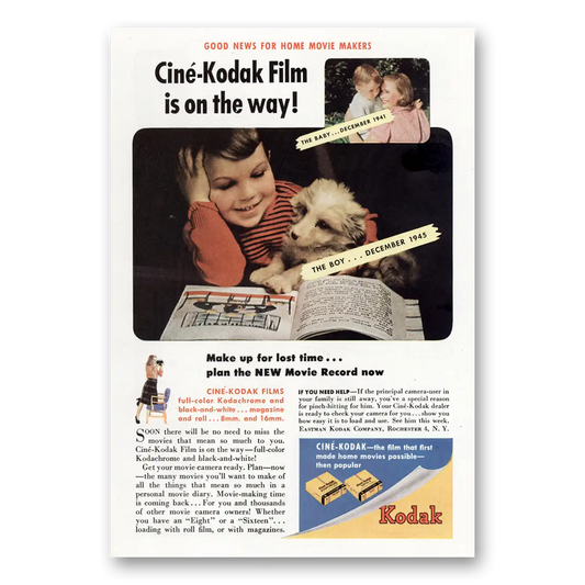 1945 Kodak Film Make Up for Lost Time Vintage Magazine Print Ad