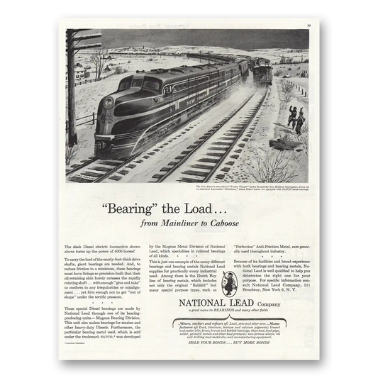 1945 National Lead Company Bearing the Load Vintage Magazine Print Ad