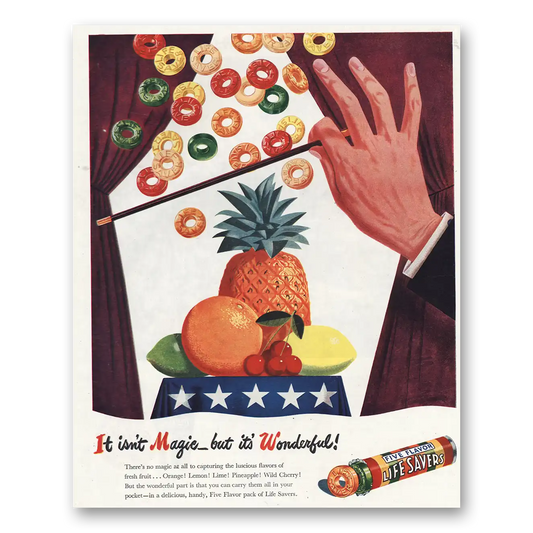 1945 Life Savers It Isnt Magic But Its Wonderful Vintage Magazine Print Ad