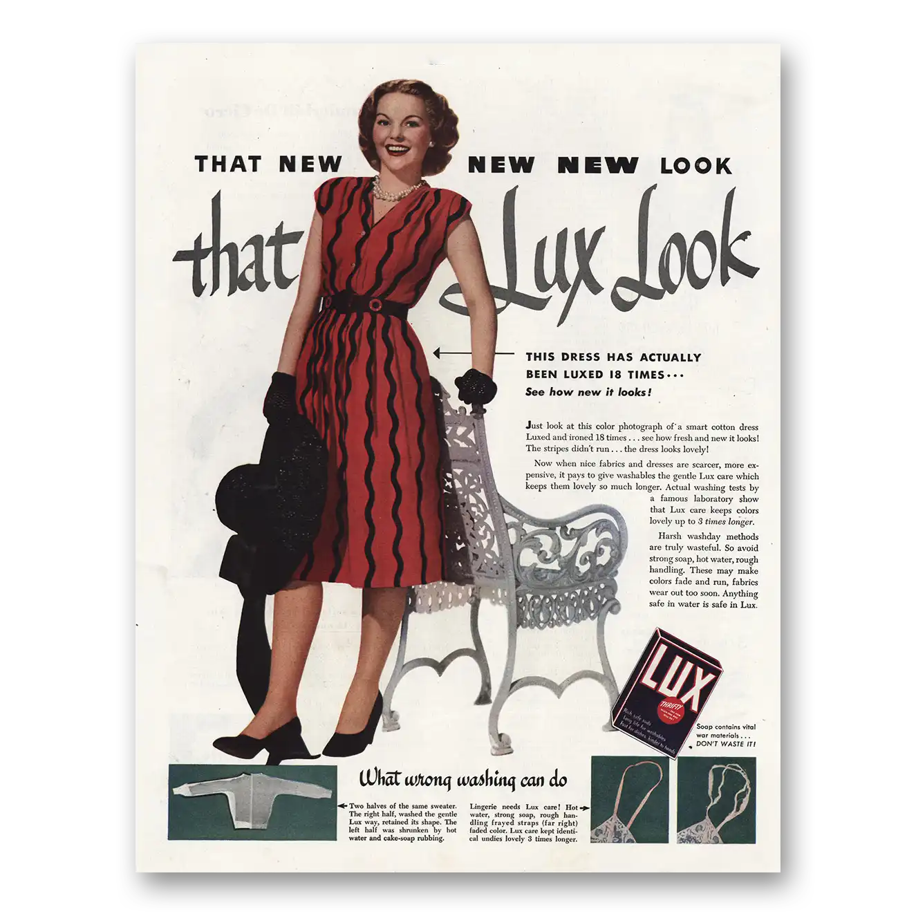 1945 Lux Soap That Lux Look Vintage Magazine Print Ad