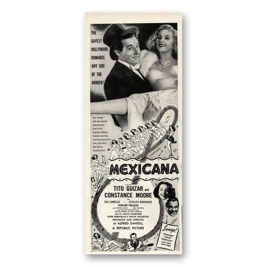 1945 Mexicana Movie Promo Tito Guizar Constance Moore Vintage Magazine Print Ad