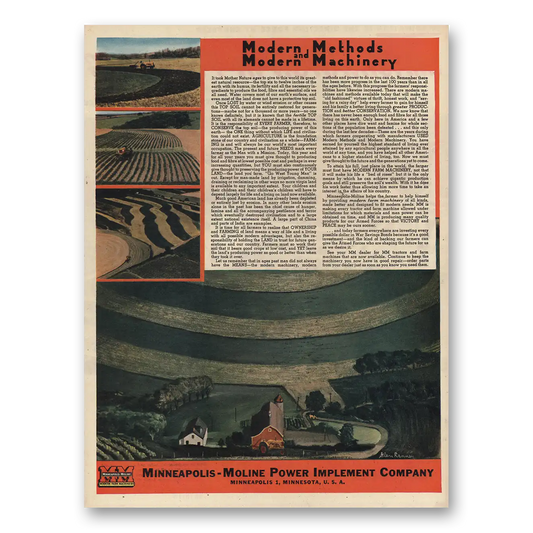 1945 Minneapolis Moline Power Implement Modern Machinery Vintage Magazine Print Ad