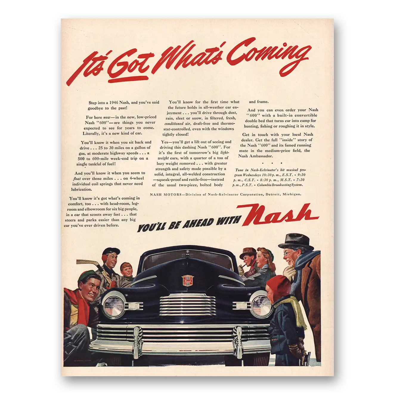 1945 Nash Motors Got Whats Coming Vintage Magazine Print Ad