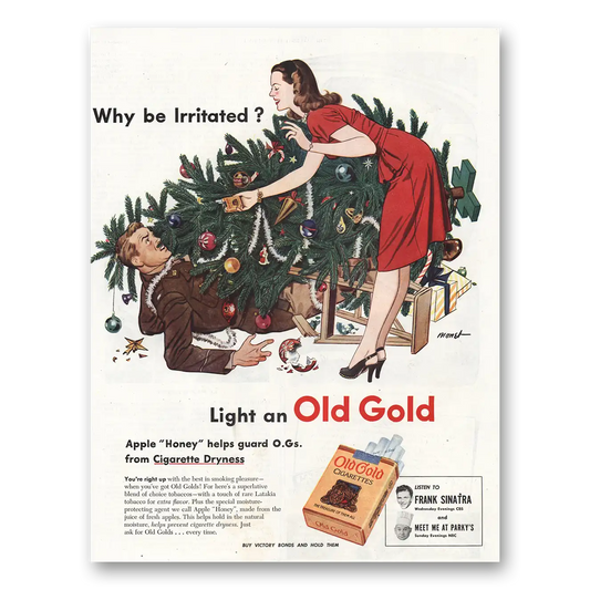 1945 Old Gold Cigarettes Why Be Irritated Vintage Magazine Print Ad