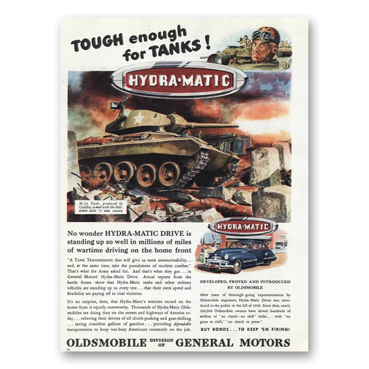 1945 Oldsmobile Tough Enough for Tanks Vintage Magazine Print Ad