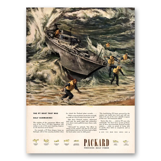 1945 Packard PT Boat That Was Half Submarine Vintage Magazine Print Ad