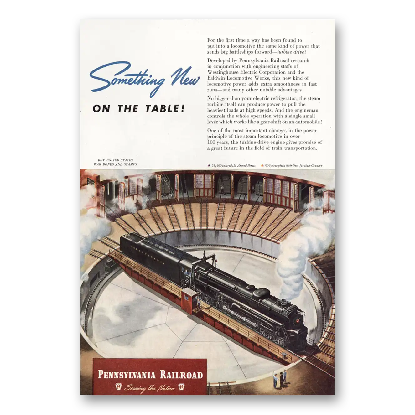 1945 Pennsylvania Railroad Something New On the Table Vintage Magazine Print Ad