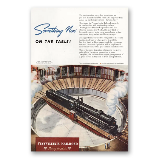 1945 Pennsylvania Railroad Something New On the Table Vintage Magazine Print Ad