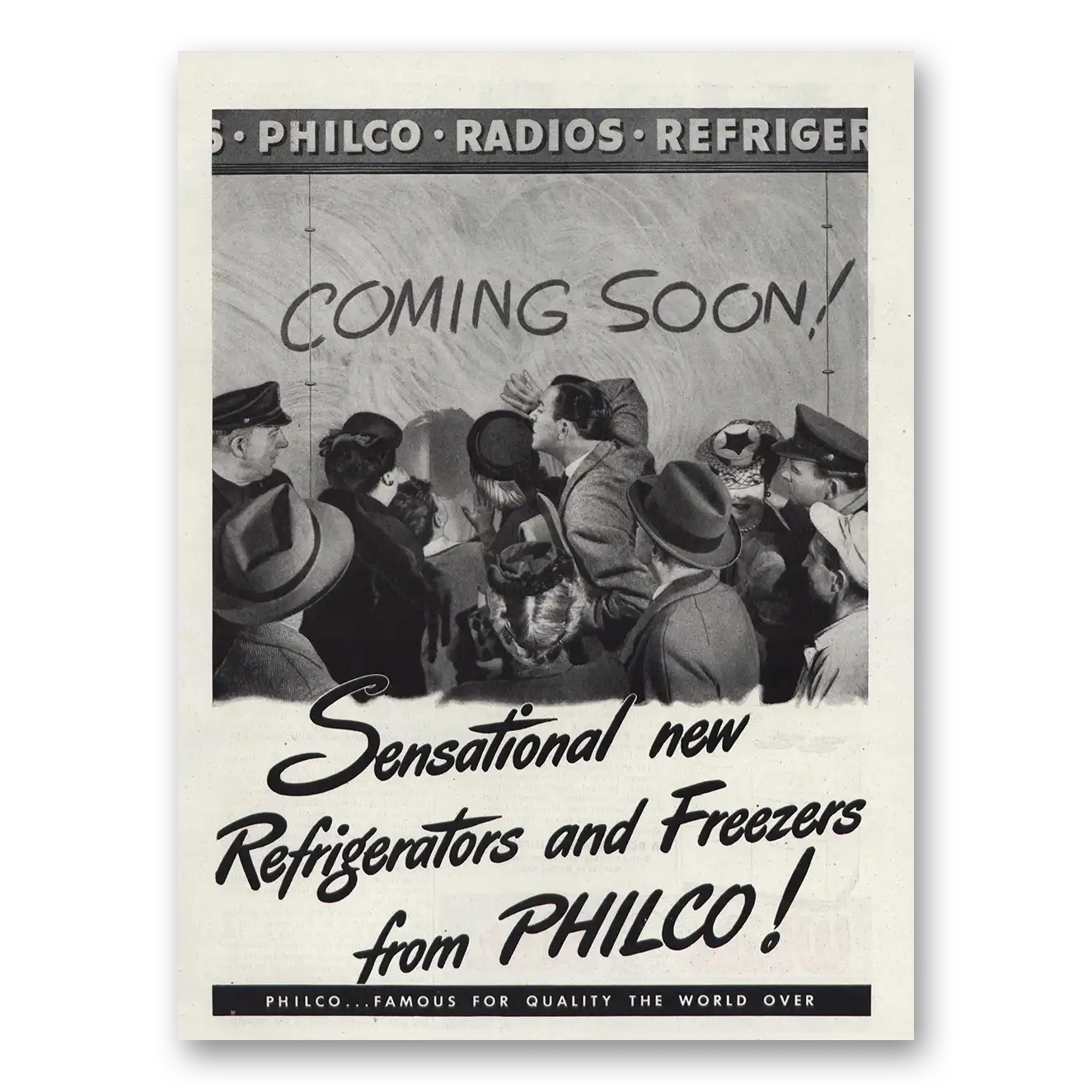 1945 Philco Refrigerator Coming Soon Refrigerators and Freezers Vintage Magazine Print Ad