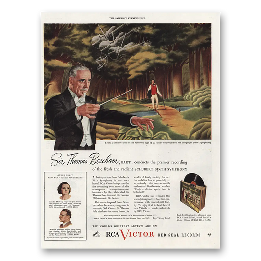 1945 RCA Victor Sir Thomas Beecham Vintage Magazine Print Ad