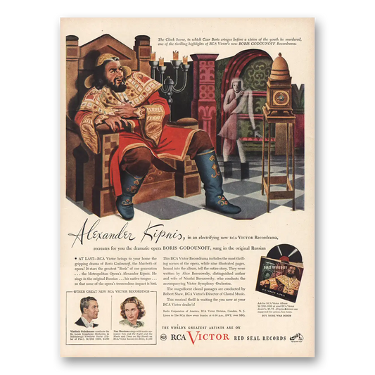 1945 RCA Victor Alexander Kipnis Vintage Magazine Print Ad