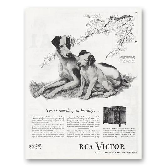 1945 RCA Victor Something In Heredity Vintage Magazine Print Ad