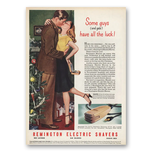 1945 Remington Electric Shavers Some Guys and Gals Vintage Magazine Print Ad