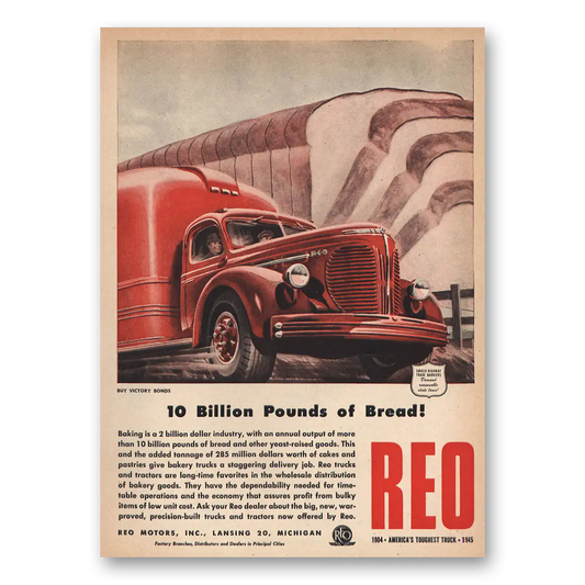 1945 Reo Trucks Billion Pounds of Bread Vintage Magazine Print Ad