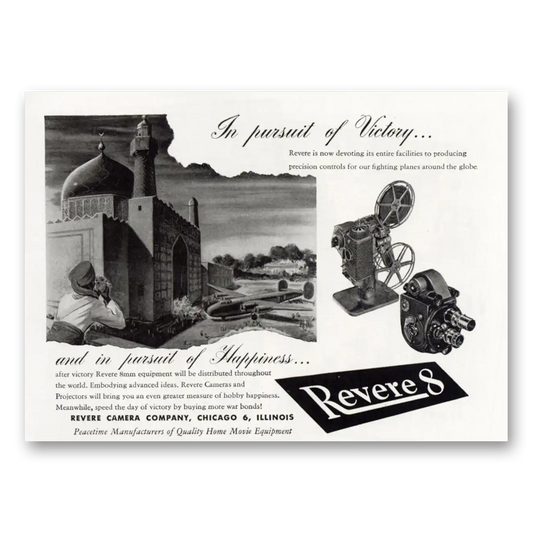 1945 Revere Camera In Pursuit of Victory Vintage Magazine Print Ad