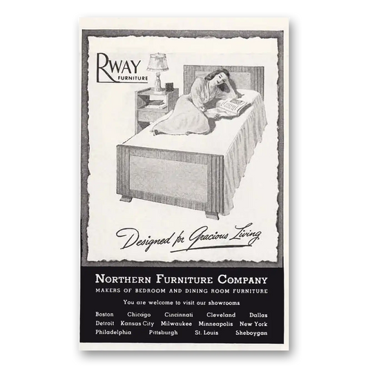 1945 Rway Northern Furniture Bedroom Bed Vintage Magazine Print Ad