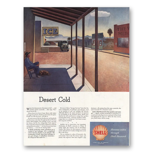 1945 Shell Desert Cold Vintage Magazine Print Ad