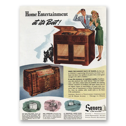 1945 Sonora Radio Television Since Earliest Days of Radio Vintage Magazine Print Ad