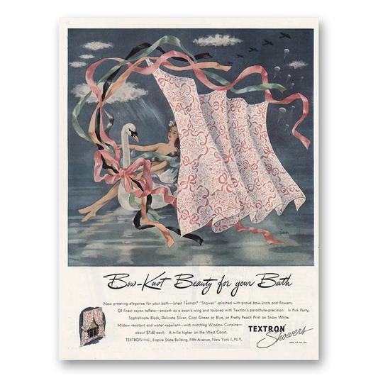 1945 Textron Bow Knot Beauty Bath Vintage Magazine Print Ad