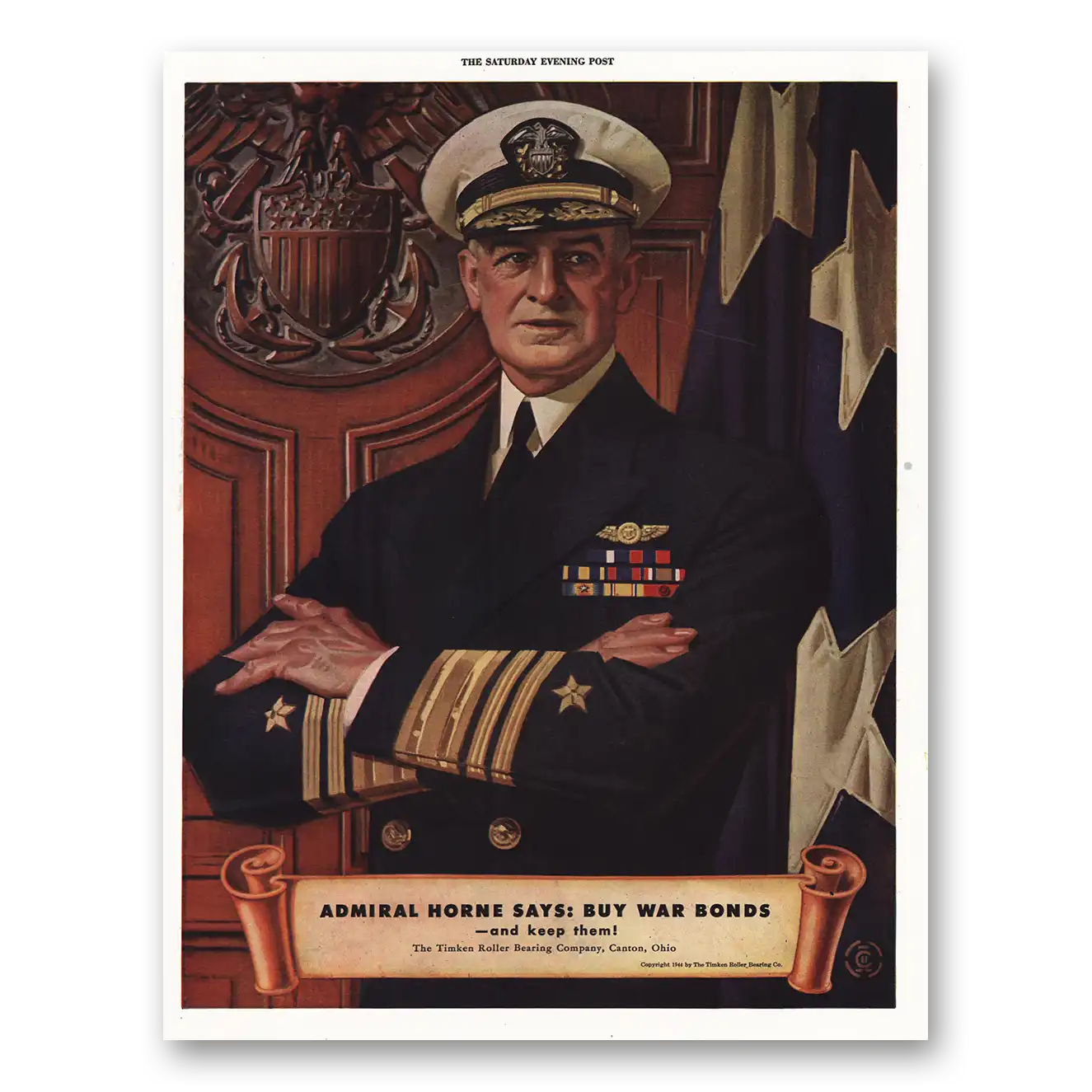 1945 War Bonds War Bonds Admiral Horne Vintage Magazine Print Ad