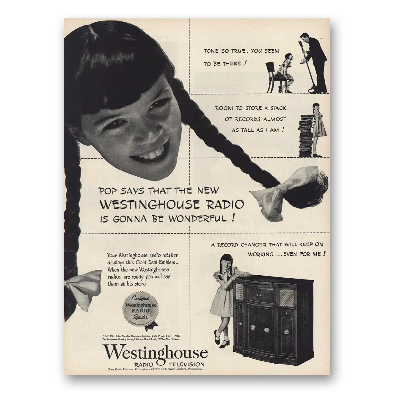 1945 Westinghouse Radio Gonna Be Wonderful Vintage Magazine Print Ad