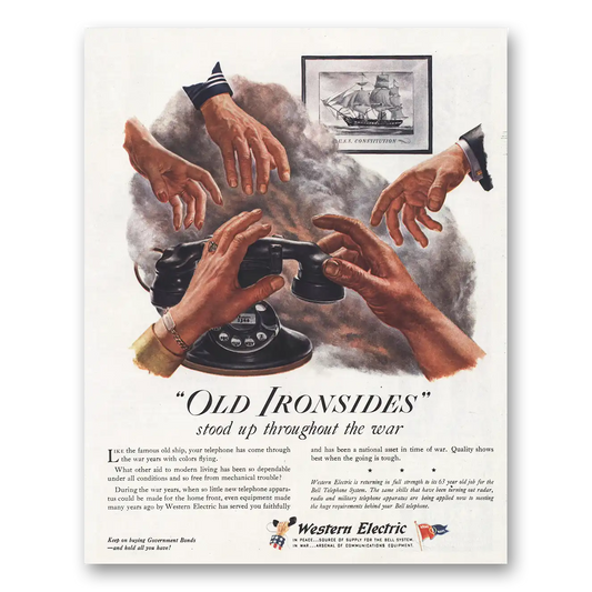 1945 Western Electric Old  Ironsides Vintage Magazine Print Ad