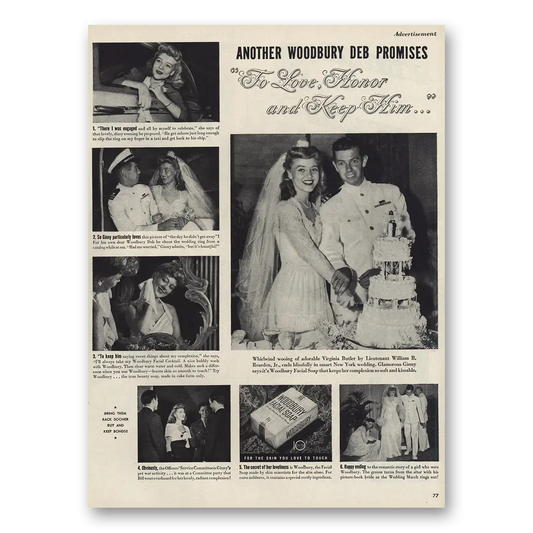 1945 Woodbury Facial Soap Virginia Butler and William Rearden Vintage Magazine Print Ad