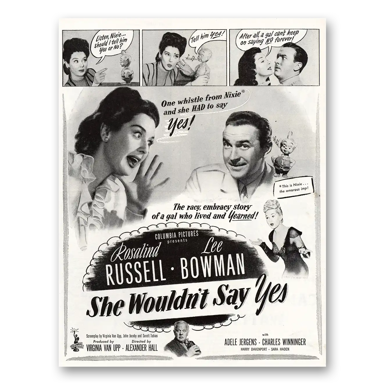 1945 She Wouldn’t Say You Movie Promo Rosalind Russell Vintage Magazine Print Ad