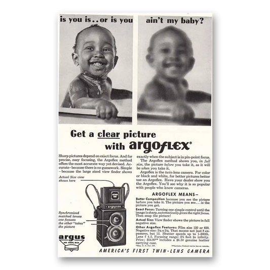 1946 Argoflex Camera Is You Is or Is You Ain't My Baby Vintage Magazine Print Ad