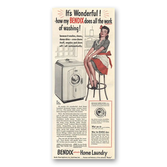 1946 Bendix Home Laundry Home Laundry Its Wonderful Vintage Magazine Print Ad