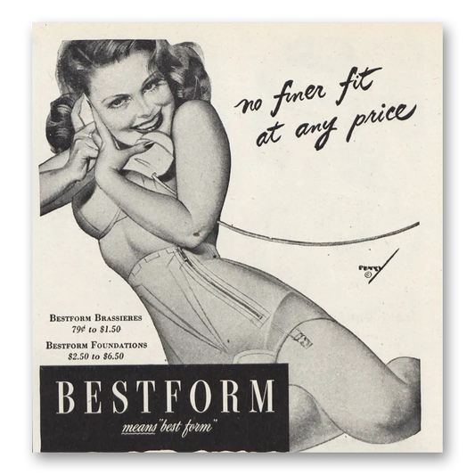 1946 Bestform No Finer Fit Vintage Magazine Print Ad